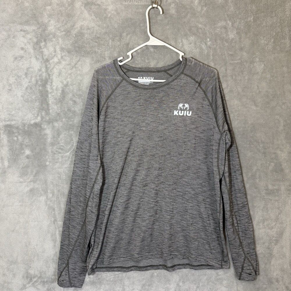 KUIU 105 NuYarn Men L Shirt Merino Wool Long Sleeve Base Layer Gray Hiking Hunt